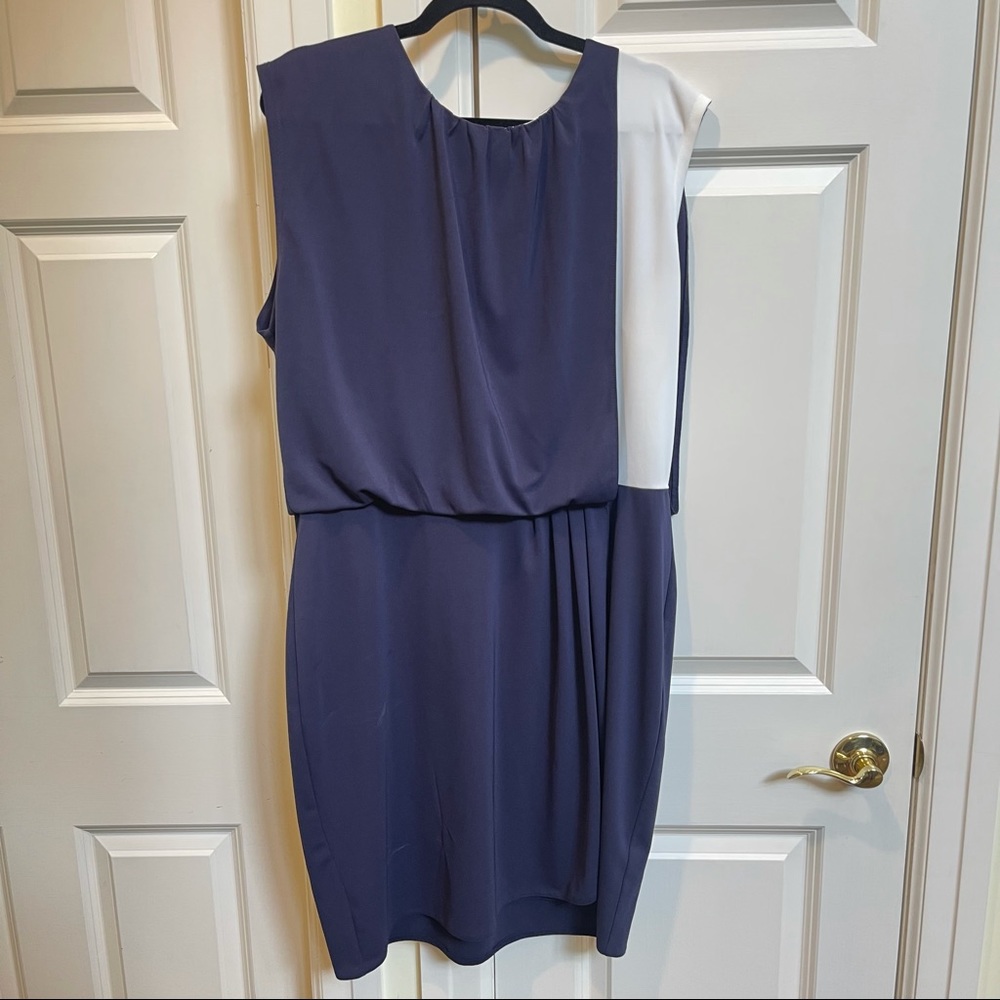 DKNY Navy And White Colorblock Dress - Picture 2 of 5